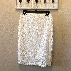 SALE (6/$15) white lace pencil skirt